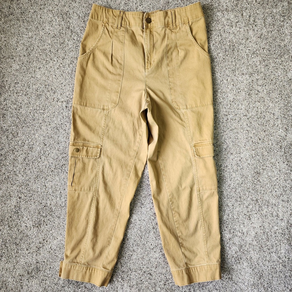 Knox‎ Rose Cargo Pants Womens Medium Utility Khaki Pleated Front Pockets EUC